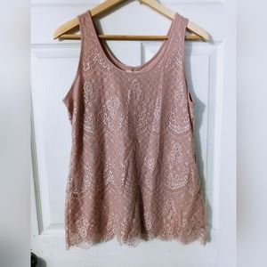 Women's Maurice's Lace Tank Top Sz L